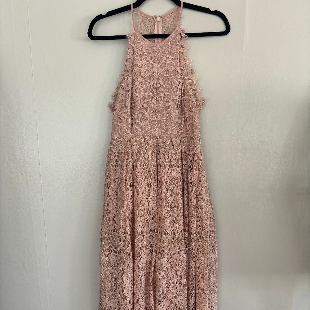 Blush Lace Semi-Formal Dress